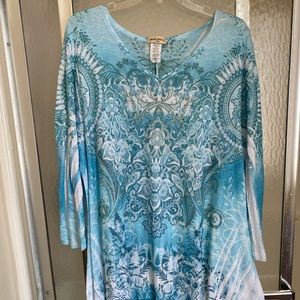 Wonen’s top, XL, beautiful blue with sparkles! Barely worn
